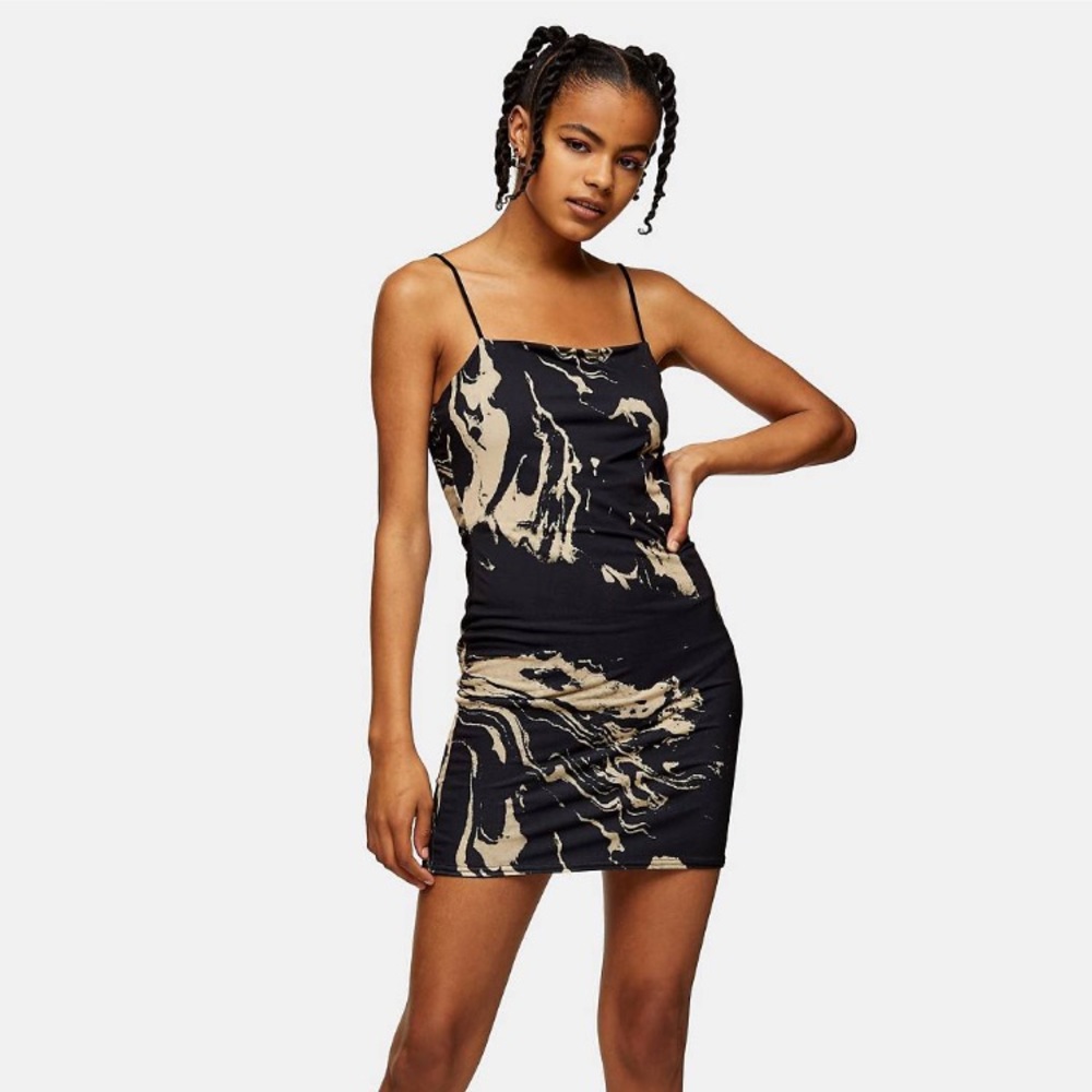 BNWOT Topshop 90s mini tie dye slip dress 6